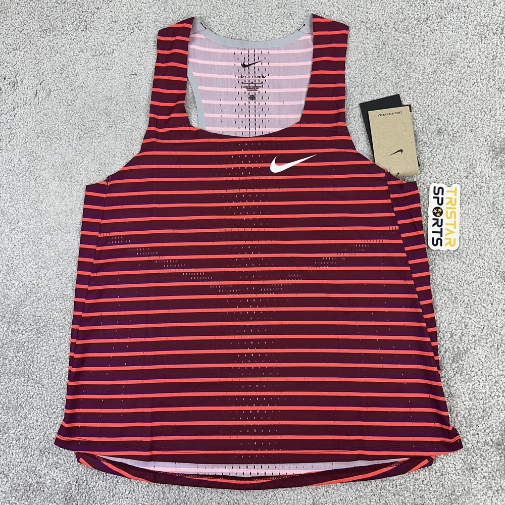 Nike Dri-FIT ADV Tank Womens Medium Striped Running Racerback DR5852-638